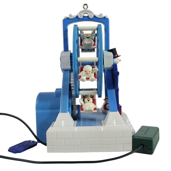 Hallmark Snow Fun Ferris Wheel Christmas Ornament Magic Cord Light Sound Motion - Picture 7 of 12
